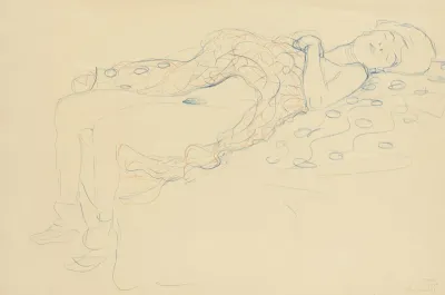 Liegender Halbakt Nach Rechts Reclining Semi Nude Facing Right