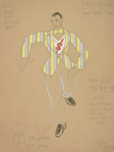 Life And Death Of An American 5 Men Dancers Blue And Yellow Striped Coat
