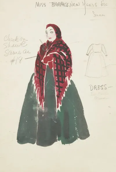 Life And Death Of An American Miss Baraks Green Dress Red And Black Shawl