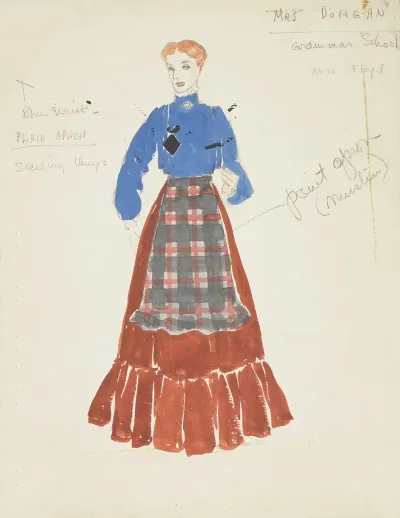 Life And Death Of An American Mrs Dorgan Grammar School Blue Blouse Brown Skirt Plaid Apron