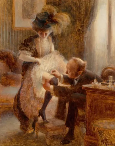 Lifting Her Petticoat