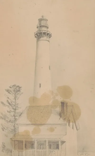 Lighthouse Above Small House
