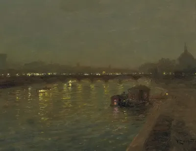 Lights On The Saint Peres Bridge Paris