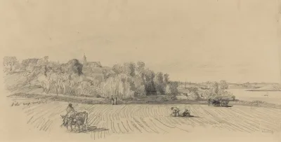 Lile Aux Moines With Workers In A Field