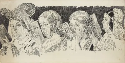 Line Up Of Women Reading Novels