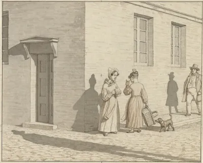 Linearperspectiven Anvendt Paa Malerkunsten Tavle Vii1 Et Mode Pa Et Gadehjorne