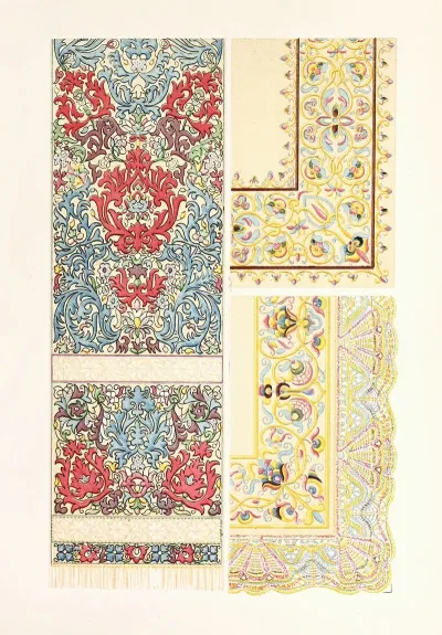 Linen Scarf Embroidered With Silk Ancient Embroidered Silk Table Cover