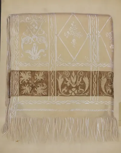 Linen Towel Brown Border