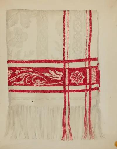 Linen Towel Flower Design