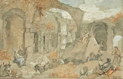 Linterieur Du Colisee Avec Bergers Et Animaux