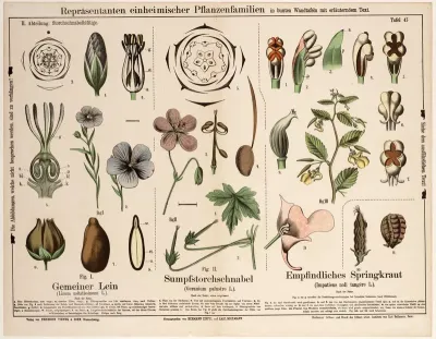 Linum Usitatissimum Geranium Palustre Impatiens Noli Tangere