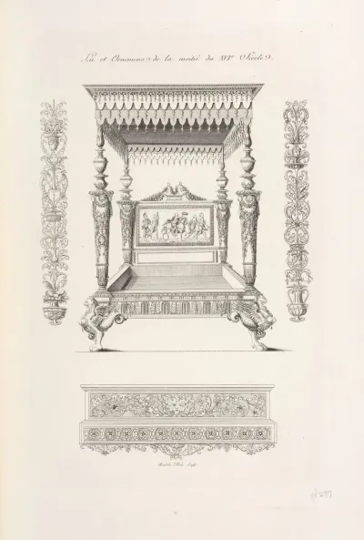 Lit Et Ornemens De La Moitie Du Xvie Siecle