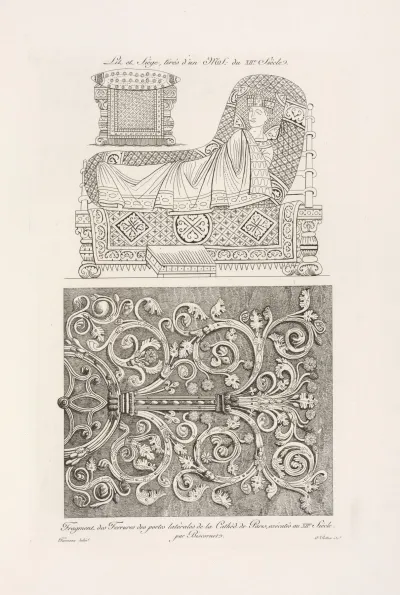 Lit Et Siege Tires Dun Ms Du Xiie Siecle Fragment Des Ferrures Des Portes Laterales De La Cathed De Paris Executes Au Xiie Siecle