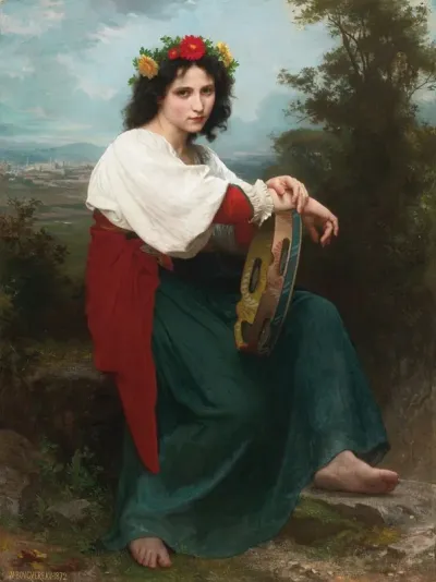 Litalienne Au Tambour De Basque