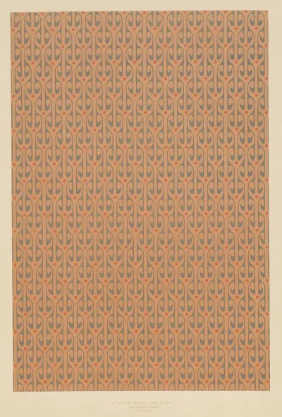 Lithografiertes Vorsatzpapier Ornamentales Flachenmuster