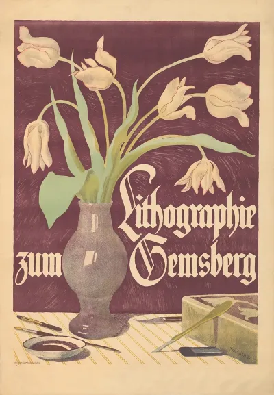 Lithographie Zum Gemsberg