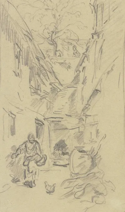 Little Farm With Woman