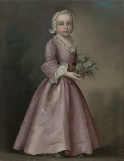 Little Girl Holding Flowers