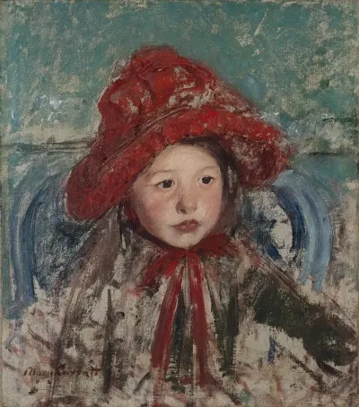 Little Girl In A Large Red Hat