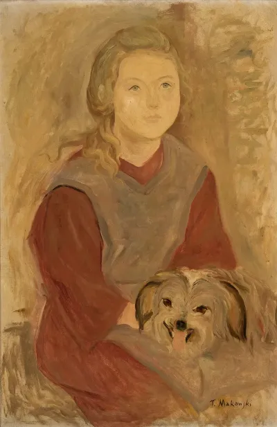 Little Girl With A Dog
