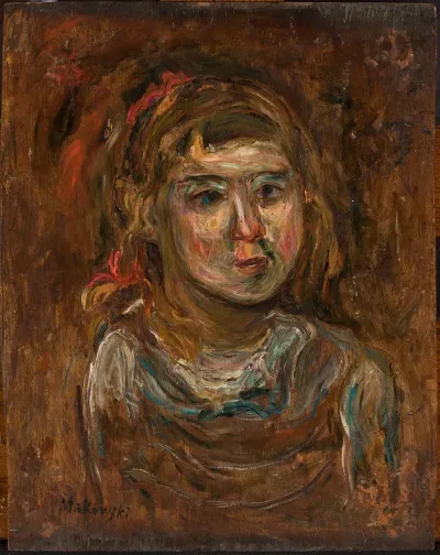 Little Girl With A Red Ribbon