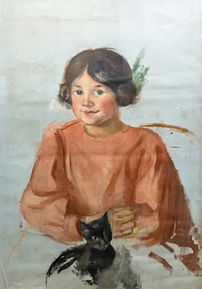Little Girl With Cat 2