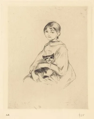 Little Girl With Cat
