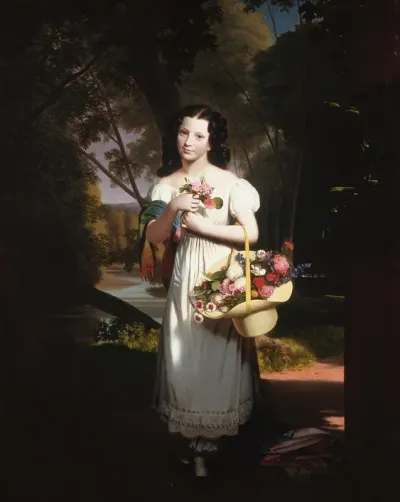 Little Girl With Flowers Amelia Palmer