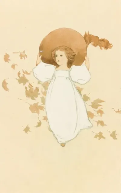 Little Girl With Leaves