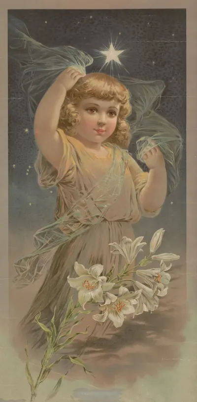 Little Girl With Lilies Under A Star 2