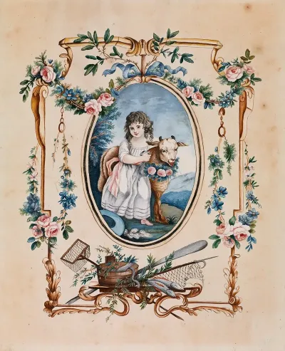 Little Shepherdess With Lamb