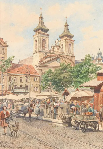 Lively Rochus Market Next To Rochus Church In Landstraser Hauptstrase