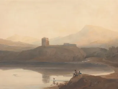 Llanberis Lake With Castle Dolbadern
