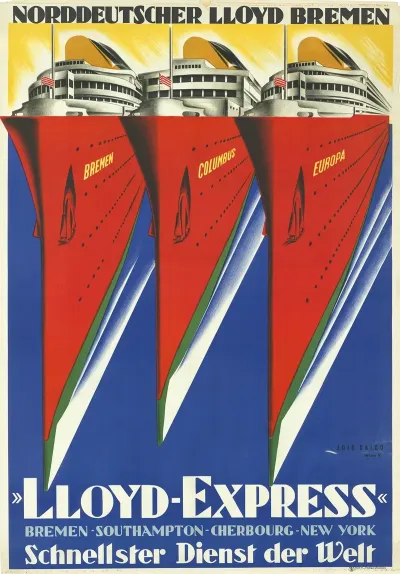 Lloyd Express Bremen Southampton Cherbourg New York