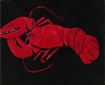 Lobster On Black Background