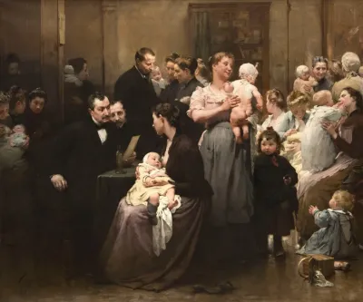 Loeuvre De La Goutte De Lait Au Dispensaire De Belleville Triptyque 2
