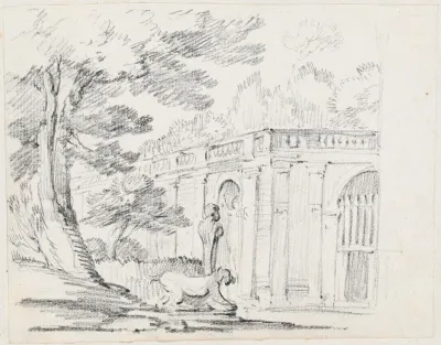 Loggia And Statuary In An Italian Garden