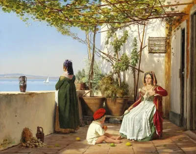 Loggia Fra Procida Med Figurer