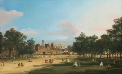 London A View Of The Old Horse Guards And Banqueting Hall Whitehall Seen From St James Park