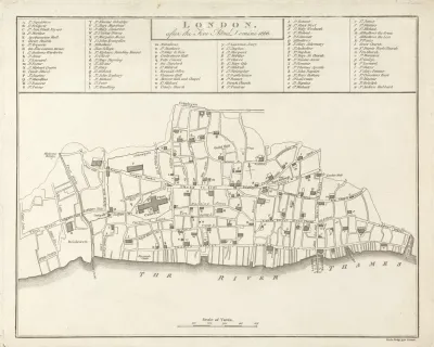 London After The Fire Anno Domini 1666 Plan