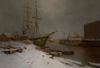 London Harbor In The Snow