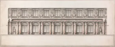 Longitudinal Section Of Great Throne Room Saint Georges Hall Winter Palace Saint Petersburg