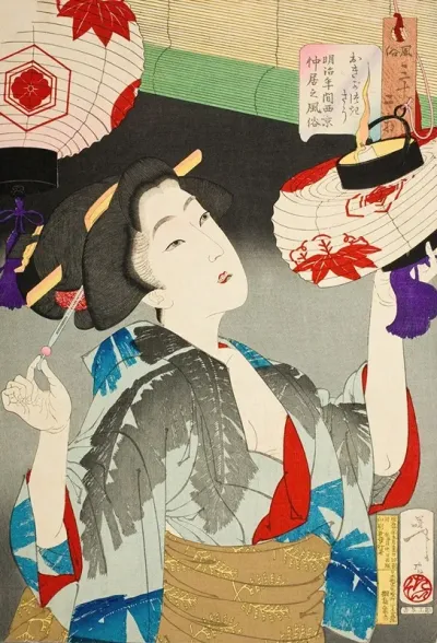 Looking Observant The Appearance Of A Kyoto Waitress Of The Meiji Era
