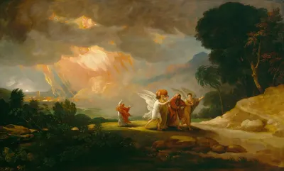 Lot Fleeing From Sodom