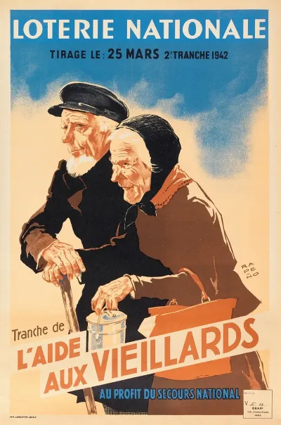 Loterie Nationale Tirage Le 25 Mars 2e Tranche 1942 Tranche De Laide Aux Vieillards