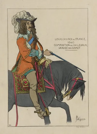 Louis Xiii Roi De France 1640 Composition De Charles Lebrun Gravee Par Daret