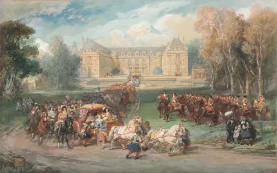 Louis Xiv Driving His Coach In The Park Of Versailles