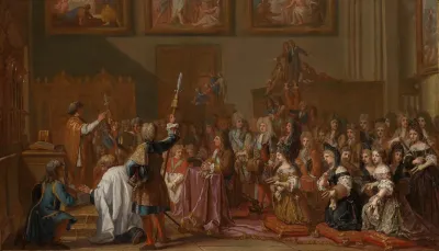 Louis Xiv In Notre Dame De Paris On January 30 1687 At A Thanksgiving Service After His Recovery From A Grave Illness