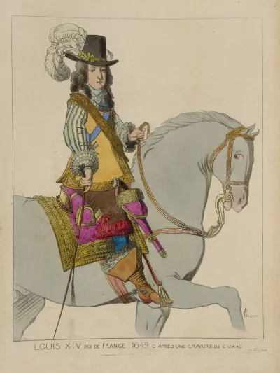 Louis Xiv Roi De France 1649 Dapres Une Gravure De C Isaac