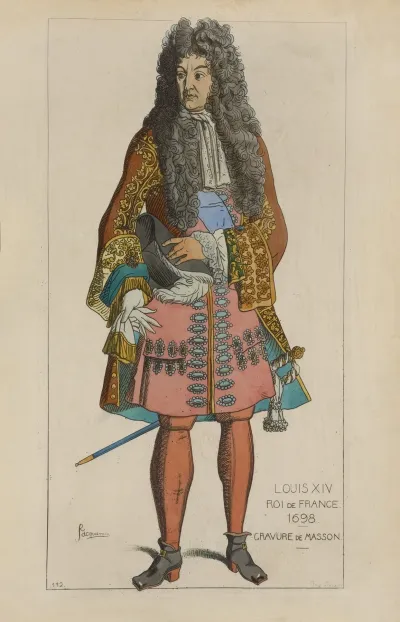 Louis Xiv Roi De France 1698 Gravure De Masson